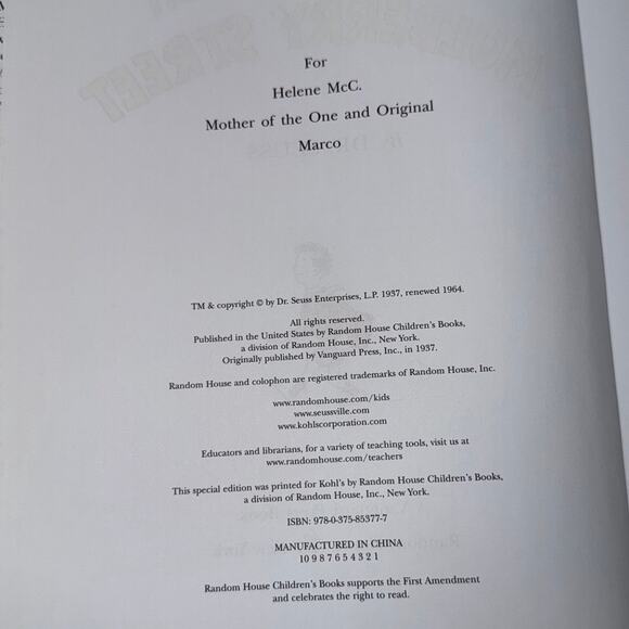 Dr. Seuss And To Think That I Saw It On Mulberry Street Children's Book - Picture 2 of 4